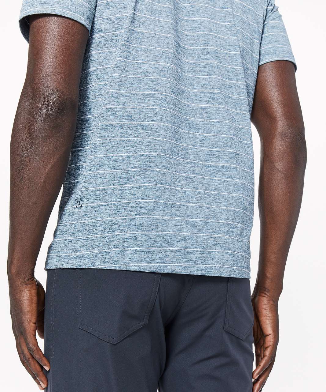 Lululemon Propel Polo - Short Serve Stripe Heathered Alberta Lake White