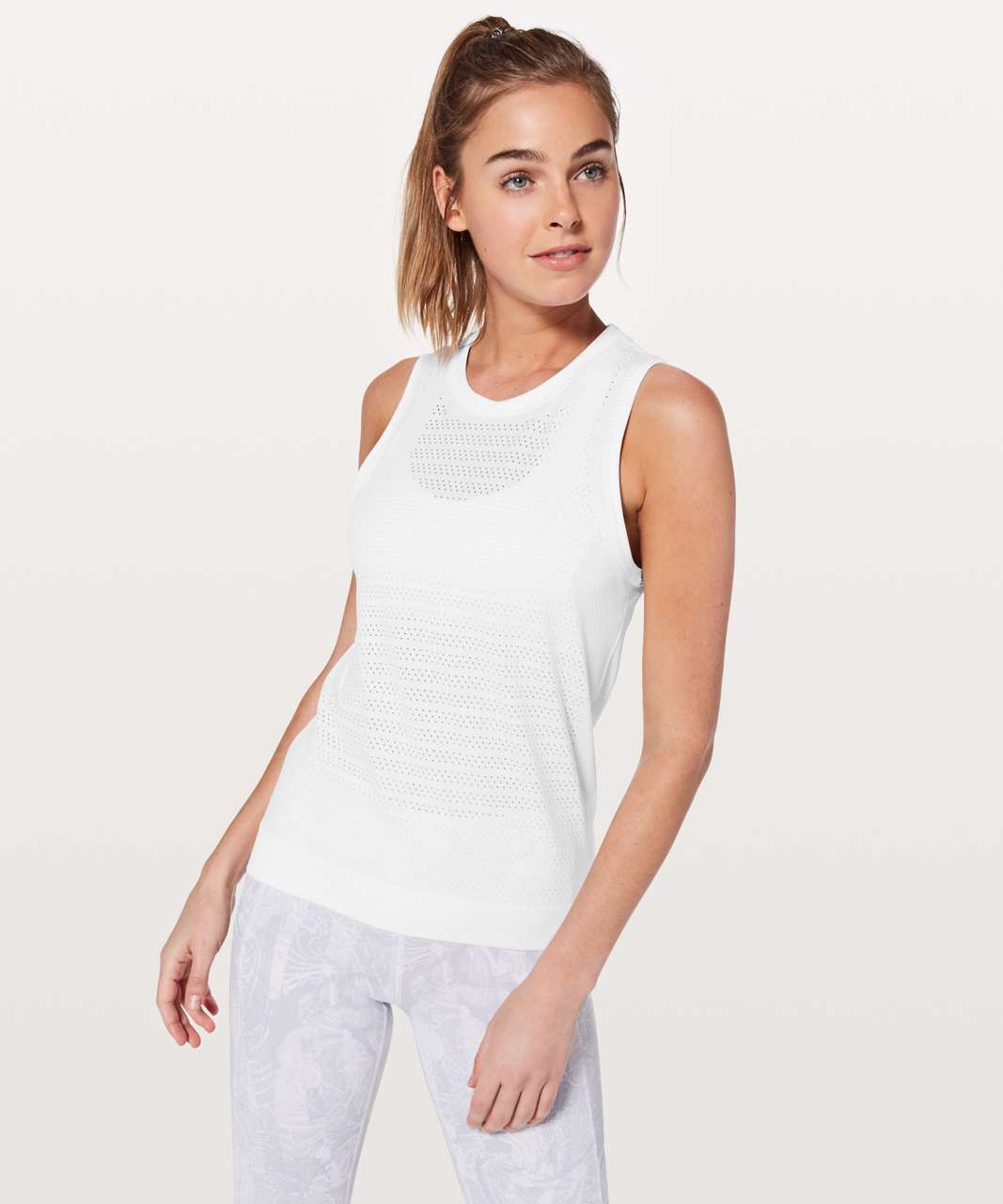 Lululemon Breeze By Muscle Tank II - White / White - lulu fanatics