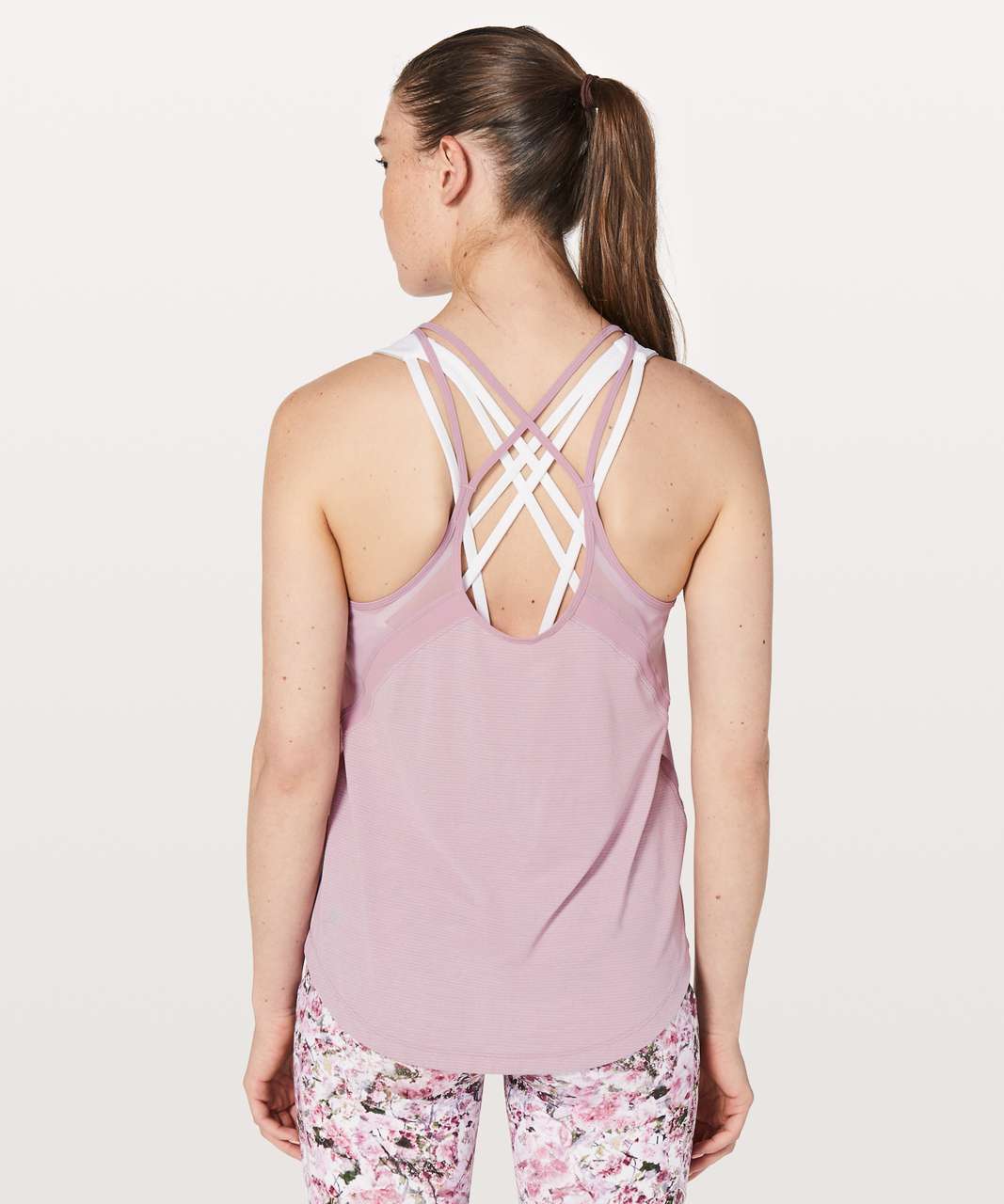 Lululemon Run Off-Route Tank - Heathered Rose Blush / Rose Blush