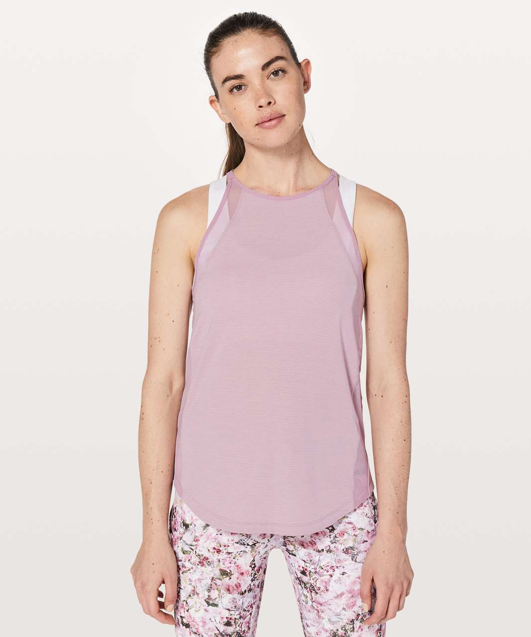 Lululemon Run Off-Route Tank - Heathered Rose Blush / Rose Blush - lulu ...