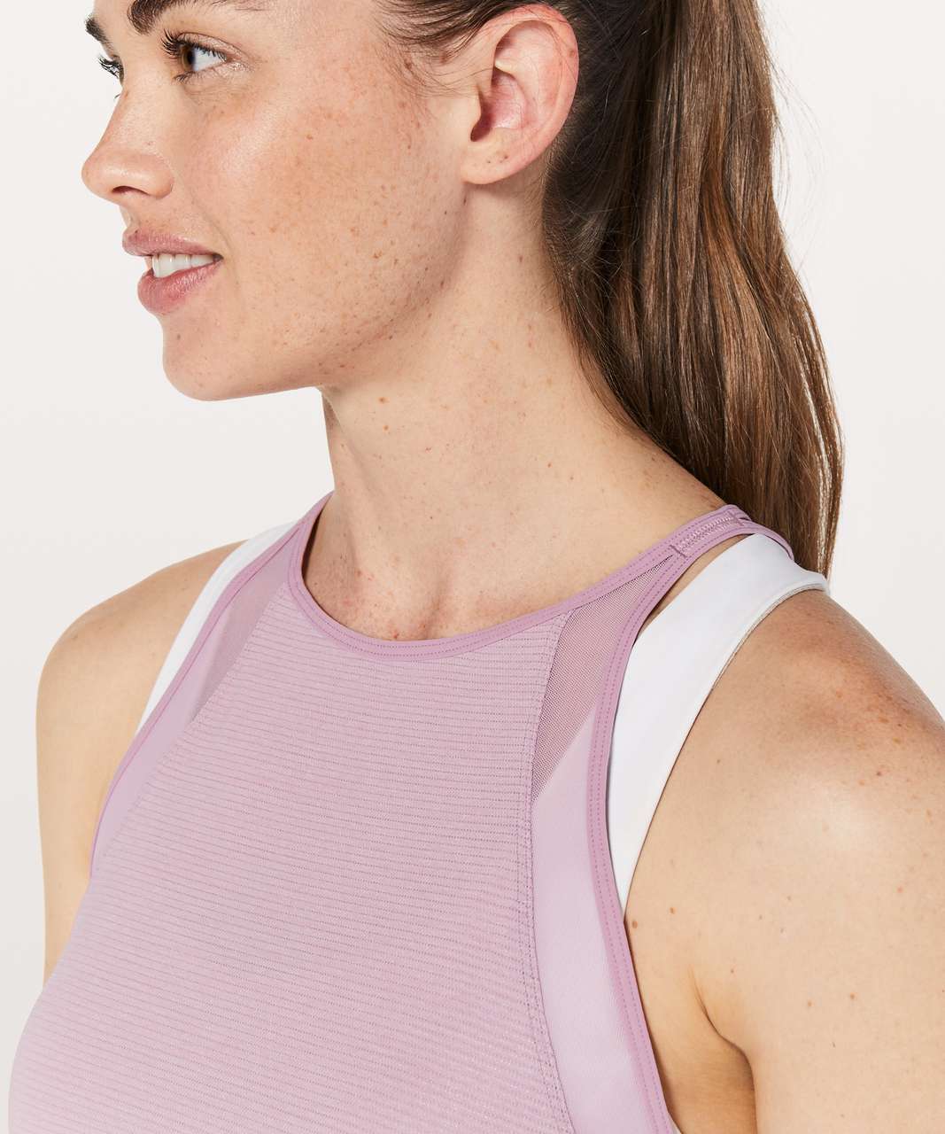 Lululemon Run Off-Route Tank - Heathered Rose Blush / Rose Blush