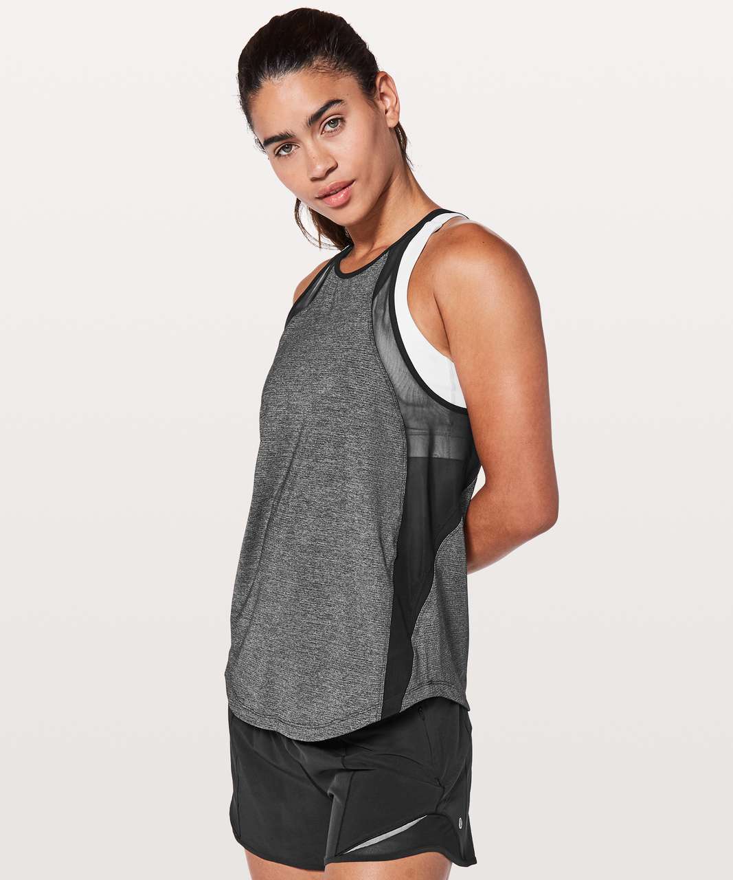 Lululemon Run Off-Route Tank - Heathered Black / Black