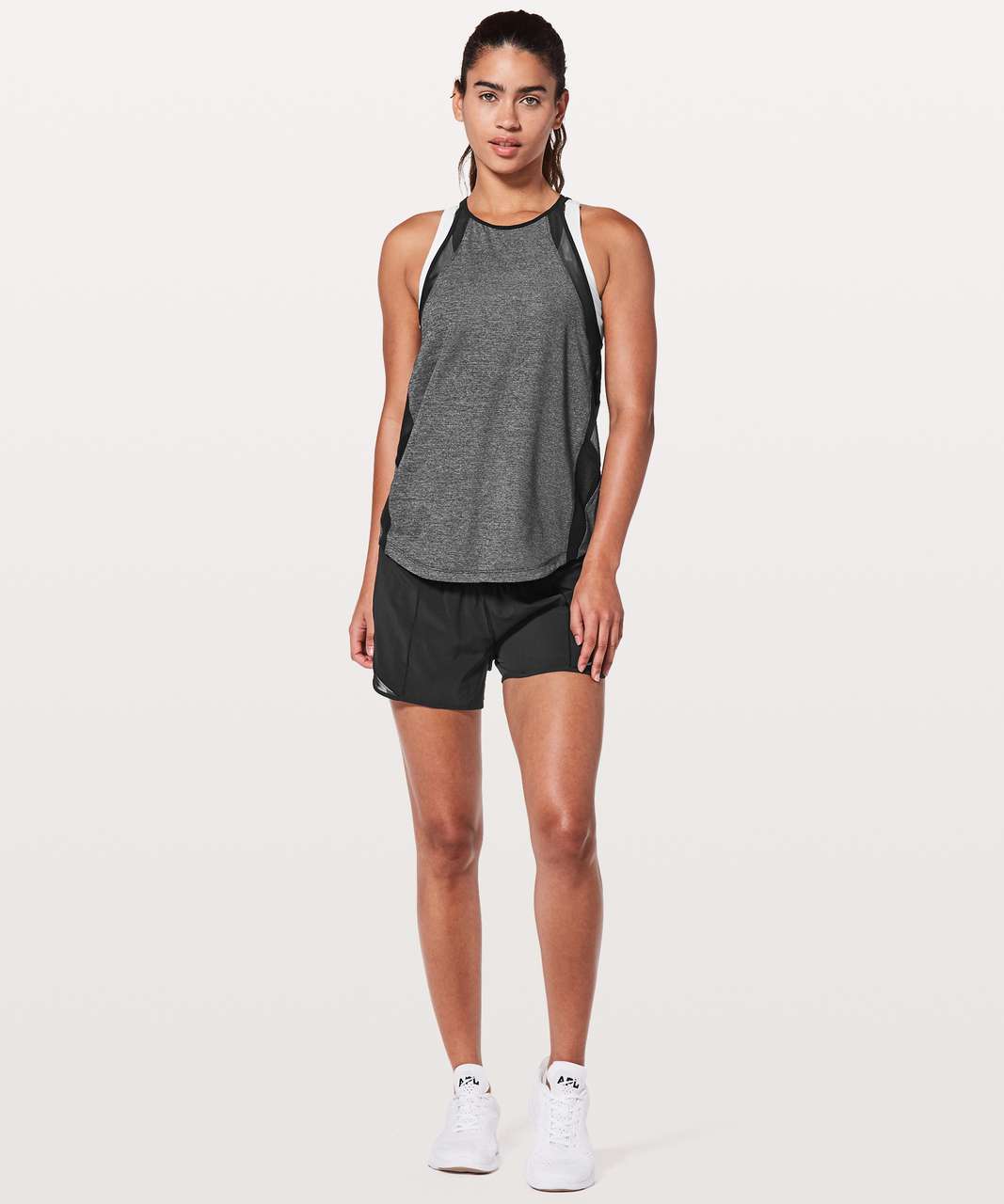 lululemon athletica, Tops, Lululemon Run For Gold Tank Heathered Black  Black