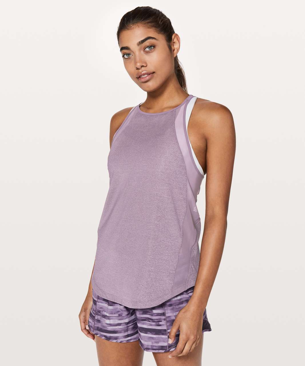 Lululemon Run Off-Route Tank - Heathered Smoked Mulberry / Smoked Mulberry