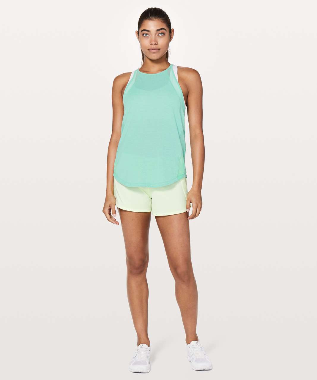 Lululemon Run Off-Route Tank - Heathered Washed Marsh / Washed Marsh