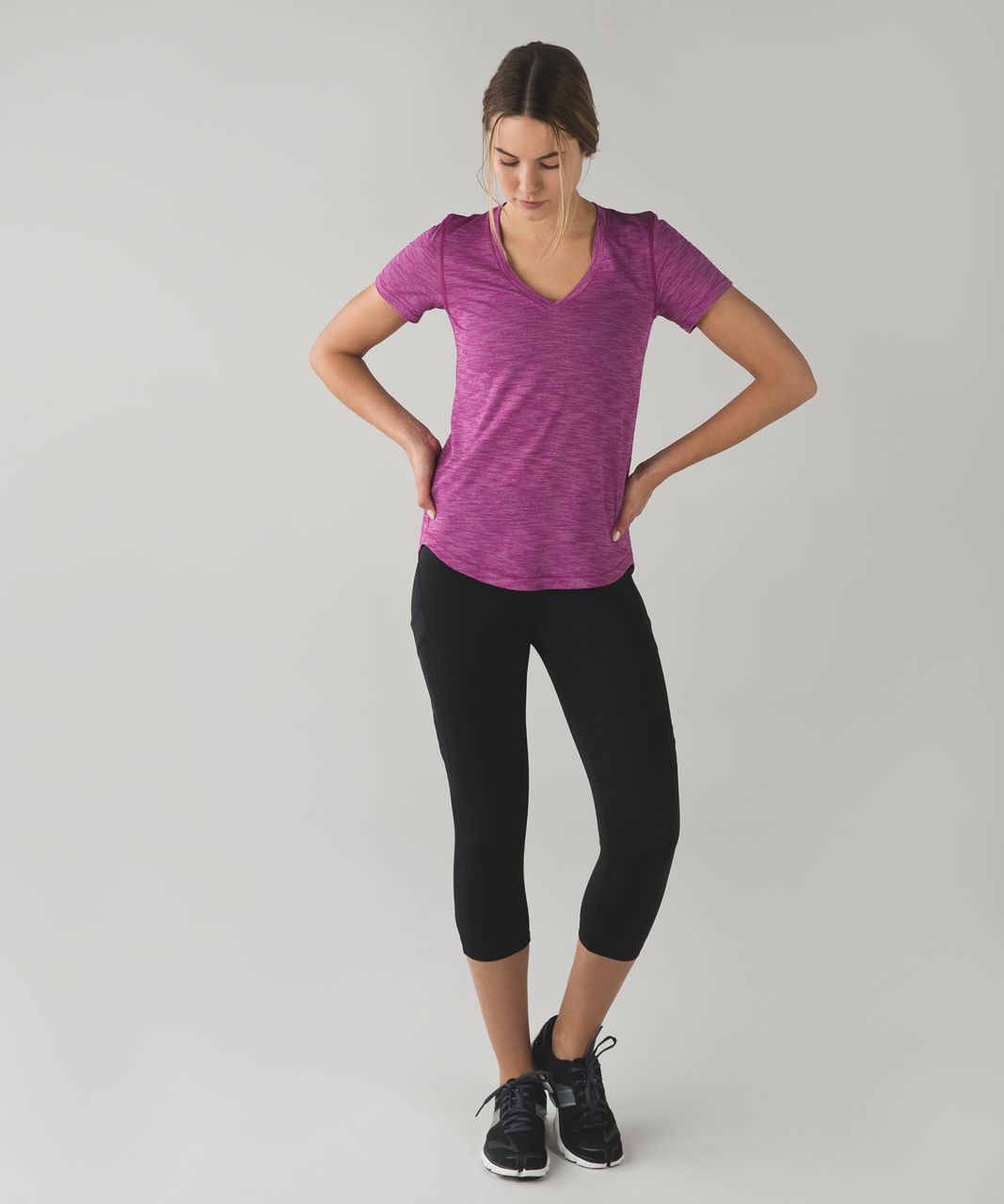 Lululemon What The Sport Tee - Heathered Regal Plum