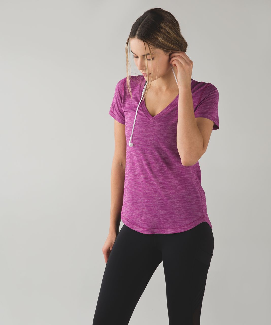 Lululemon What The Sport Tee - Heathered Regal Plum