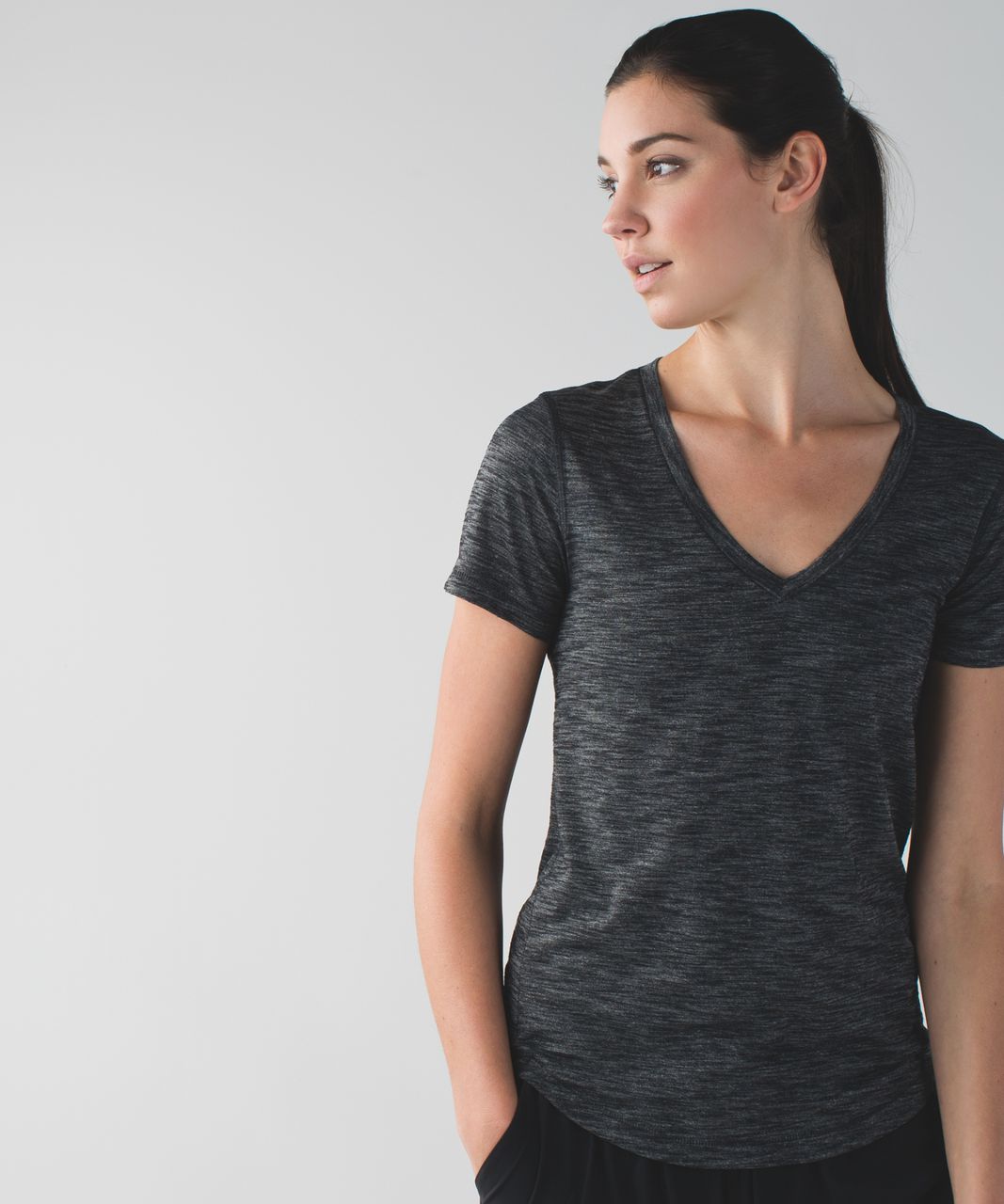 Lululemon What The Sport Tee - Heathered Black