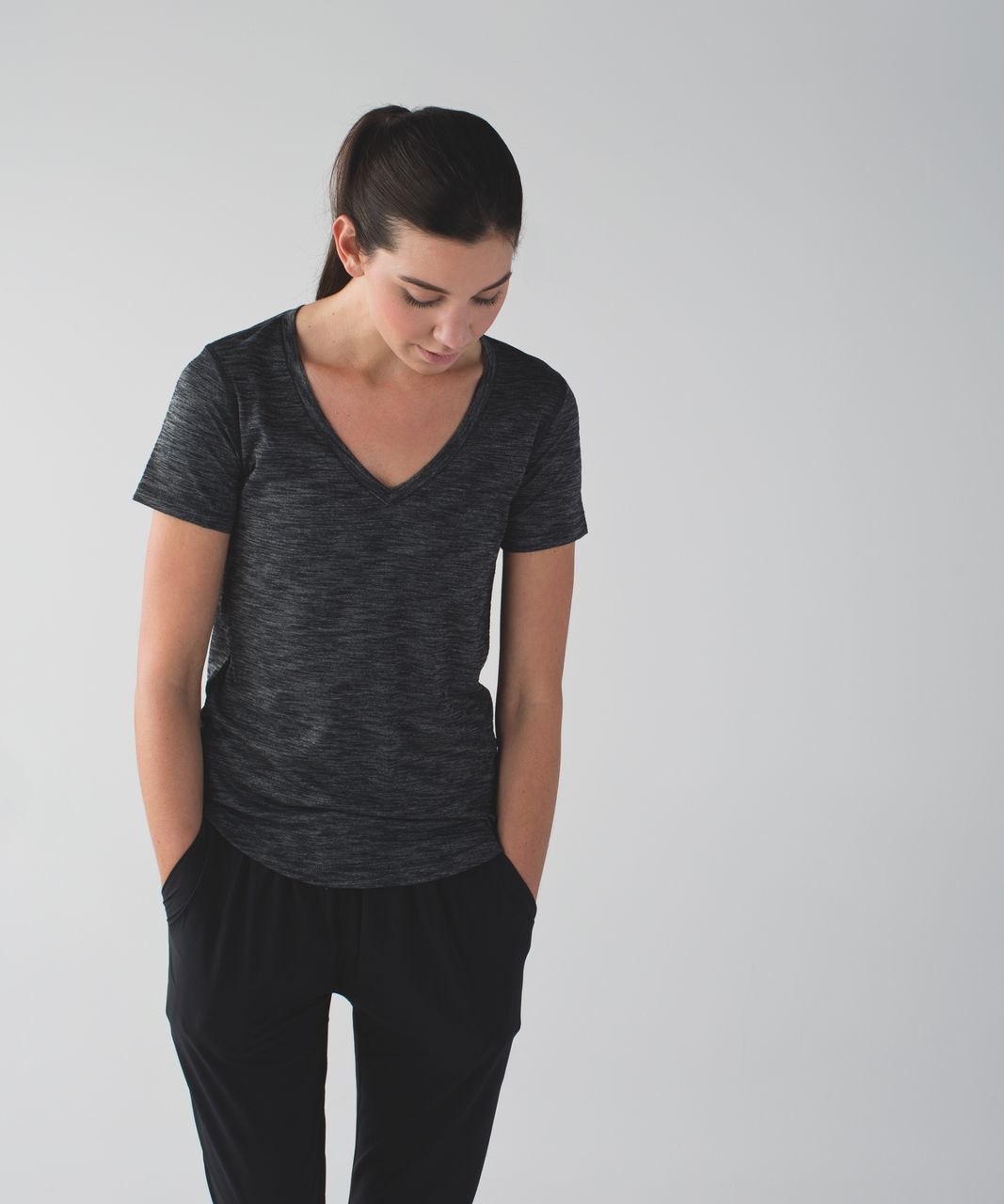 Lululemon What The Sport Tee - Heathered Black