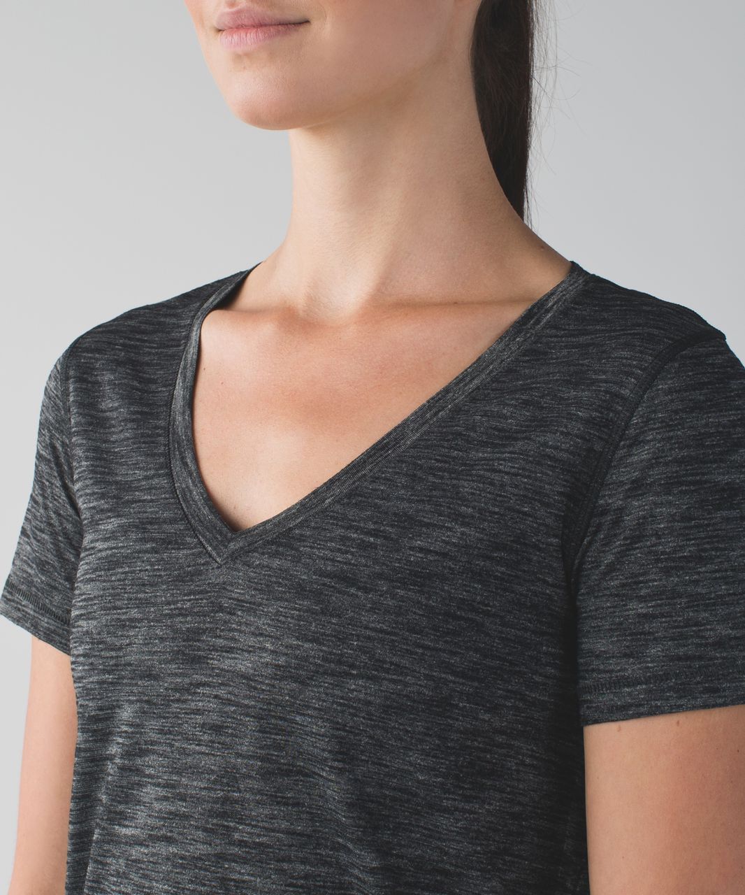 Lululemon What The Sport Tee - Heathered Black - lulu fanatics