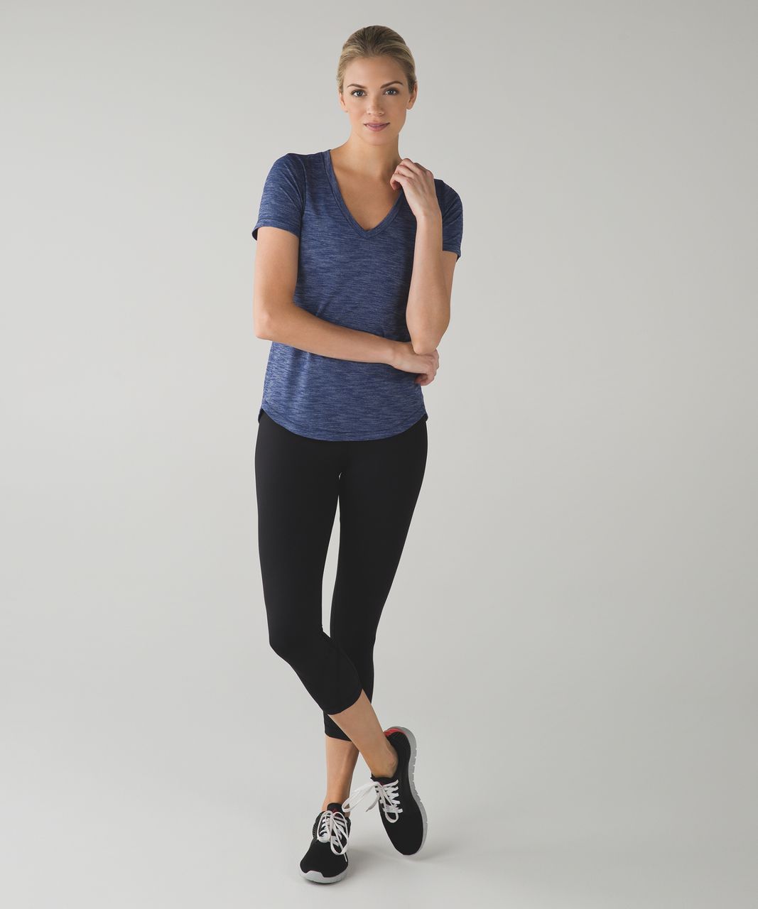 Lululemon What The Sport Tee - Heathered Hero Blue