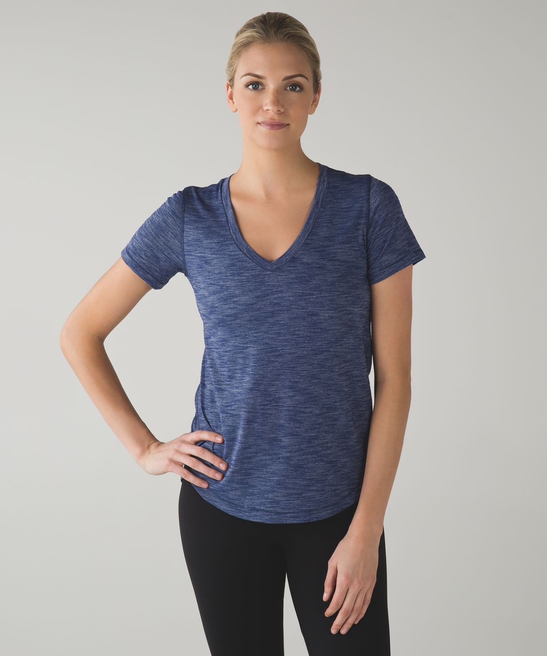 Lululemon What The Sport Tee - Heathered Hero Blue - lulu fanatics