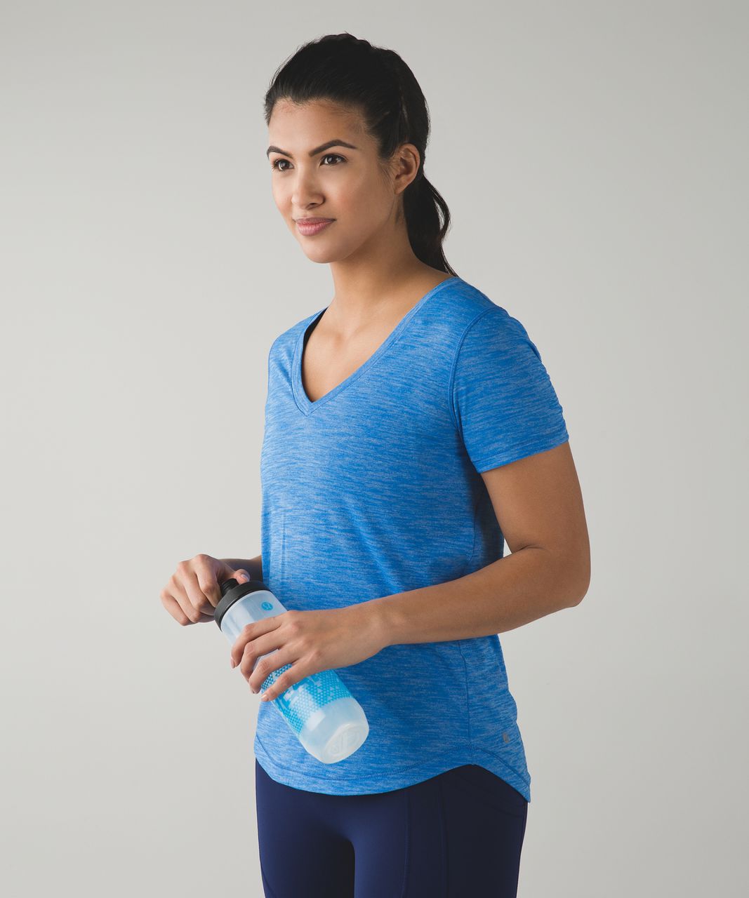 Lululemon What The Sport Tee - Heathered Lakeside Blue