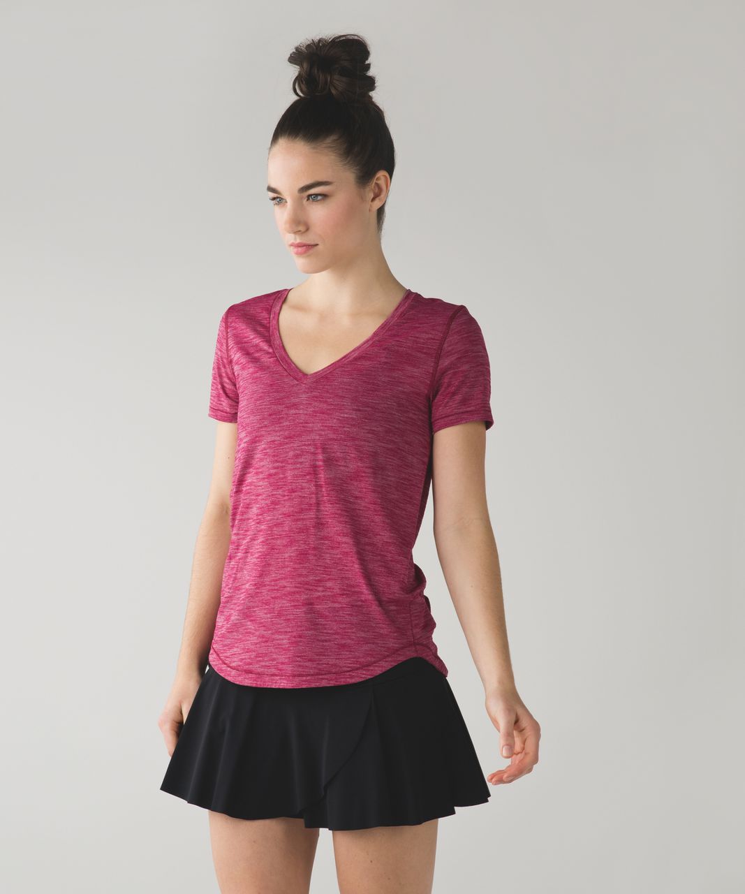 Lululemon What The Sport Tee - Heathered Berry Rumble