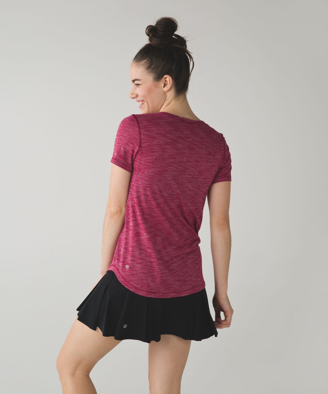 Lululemon What The Sport Tee - Heathered Berry Rumble