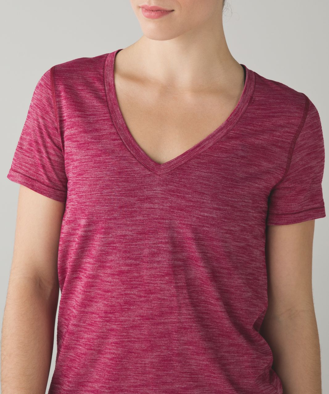 Lululemon What The Sport Tee - Heathered Berry Rumble