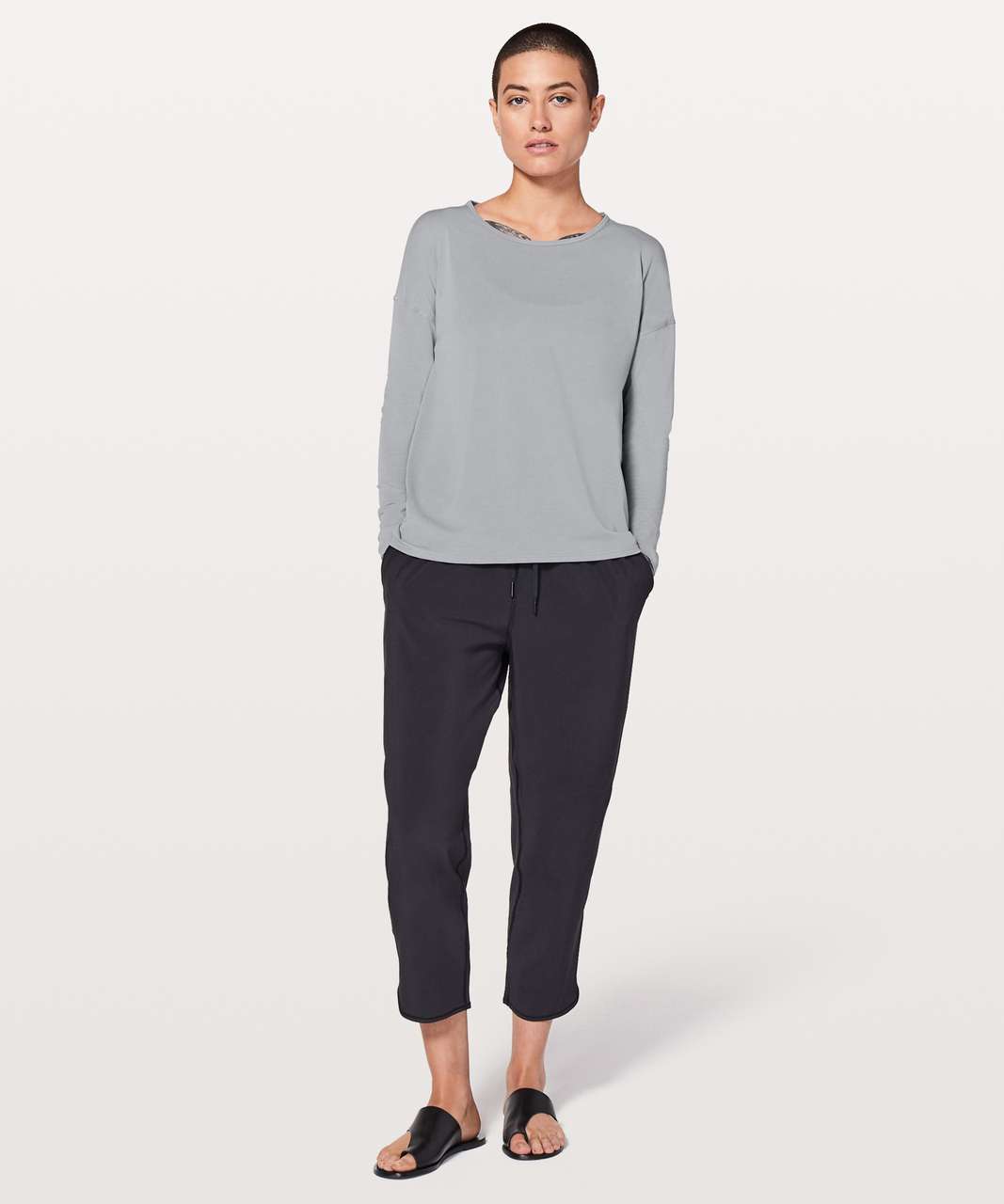 Lululemon Back Into It Long Sleeve - Gris - lulu fanatics