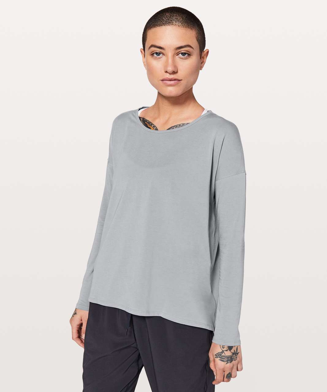 Lululemon Back Into It Long Sleeve - Gris - lulu fanatics