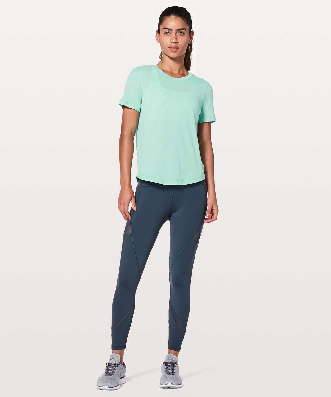 Lululemon Long Distance Short Sleeve - Heathered Washed Marsh