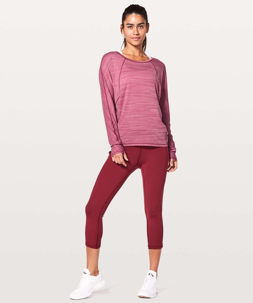 Lululemon Set To Sweat Long Sleeve - Heathered Ruby Red