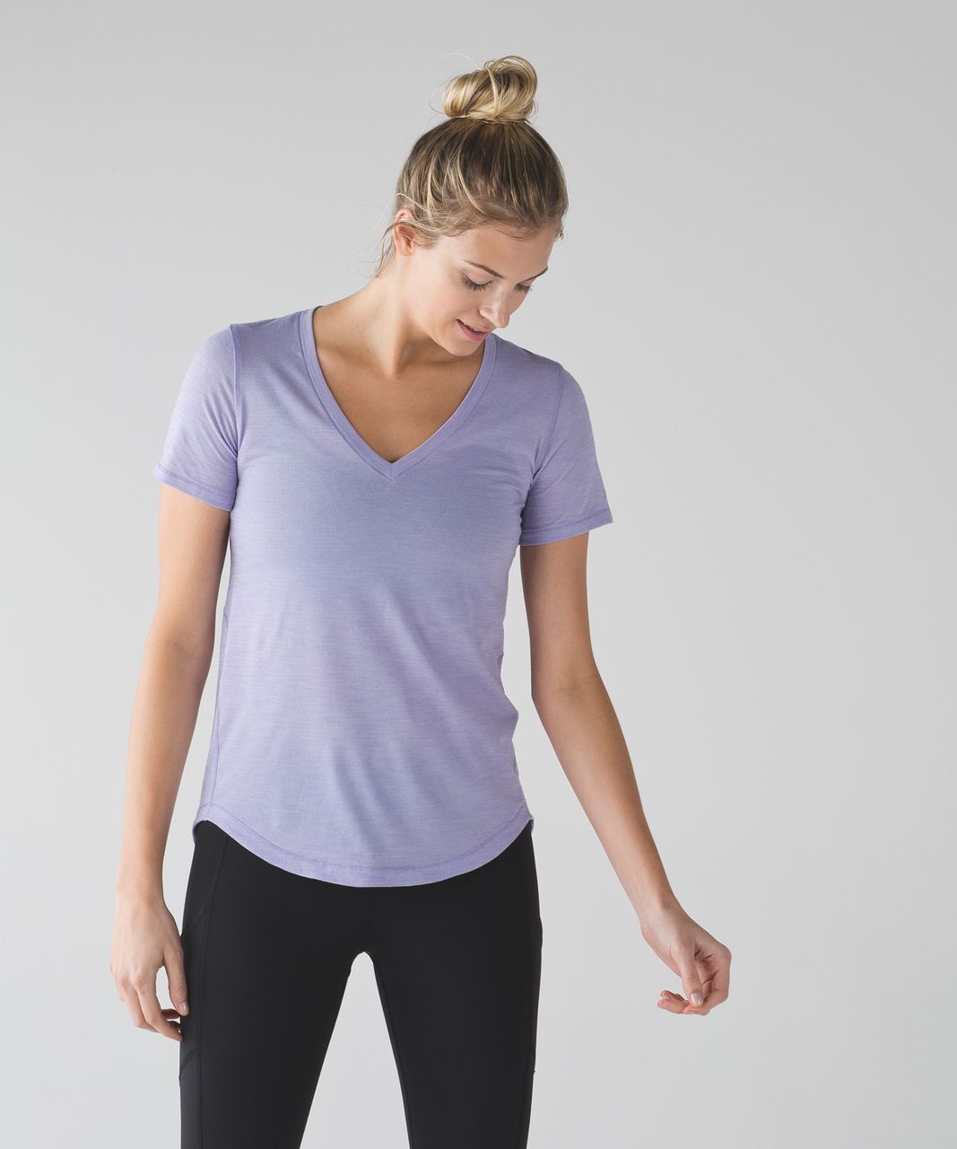 Lululemon What The Sport Tee - Heathered Lilac