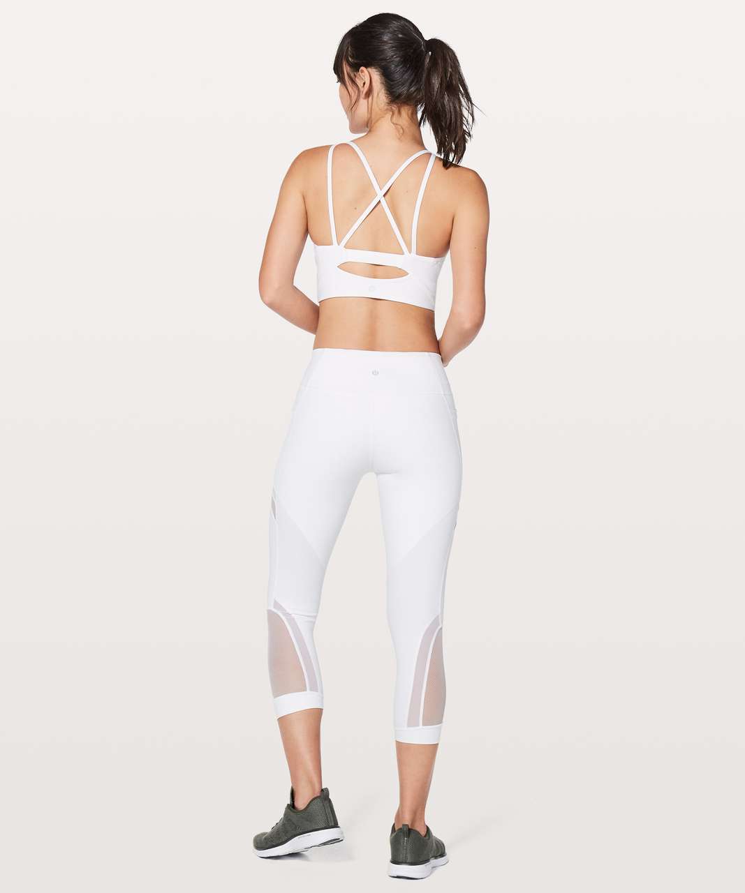 Lululemon Clip-In Long Line Bra - White - lulu fanatics