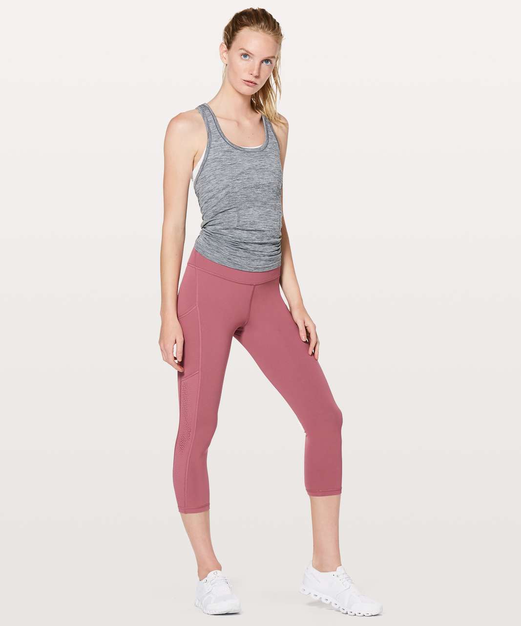 Lululemon Cut The Crop - Black / Vintage Pink - lulu fanatics