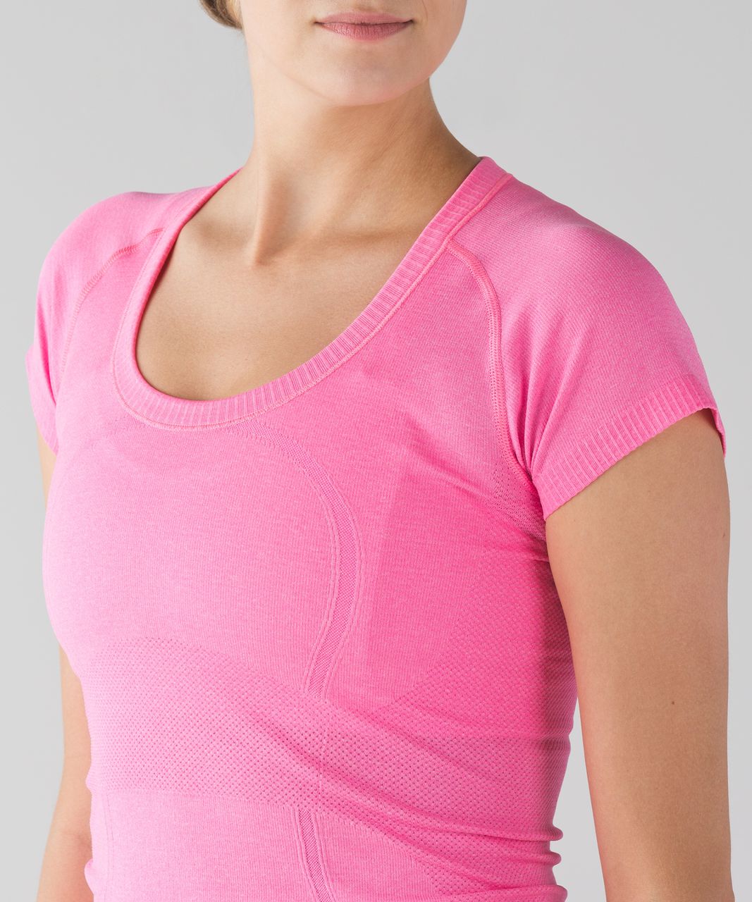 Lululemon Swiftly Tech Short Sleeve Scoop - Heathered Neon Pink