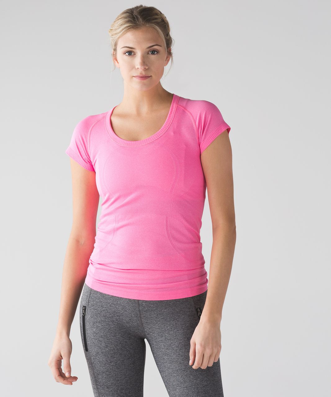 Lululemon Swiftly Tech Short Sleeve Scoop - Heathered Neon Pink