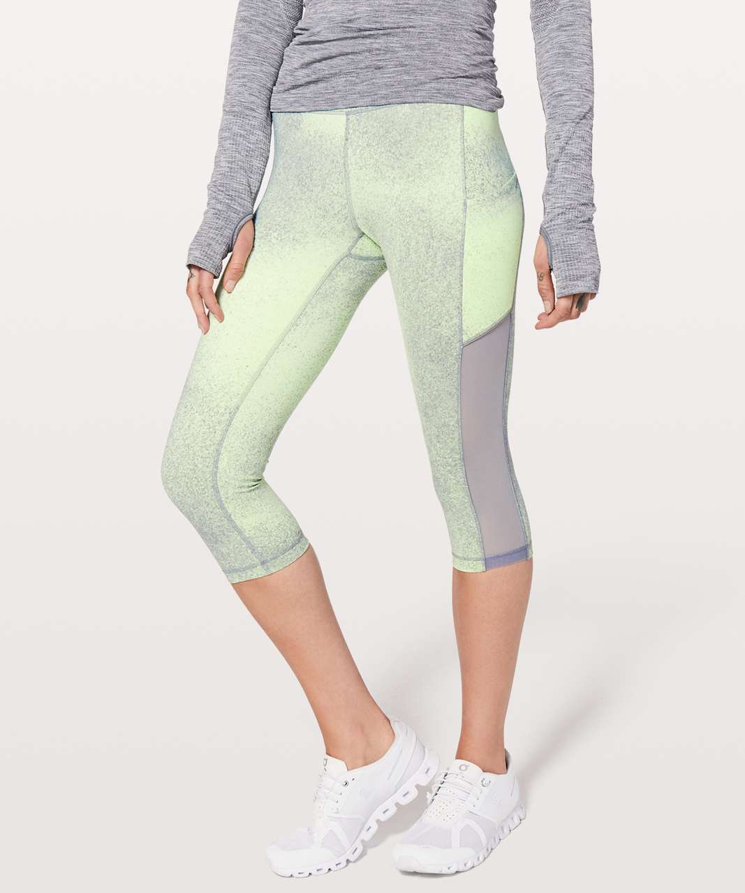 Lululemon Speed Up Crop *Mesh 21" - Ocean Spray Fluro Citrus Light Cast