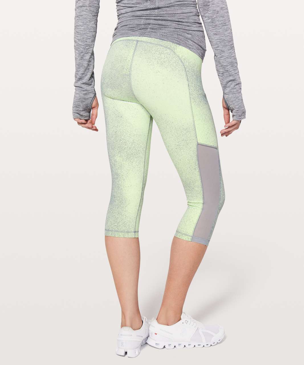 Lululemon Speed Up Crop *Mesh 21" - Ocean Spray Fluro Citrus Light Cast