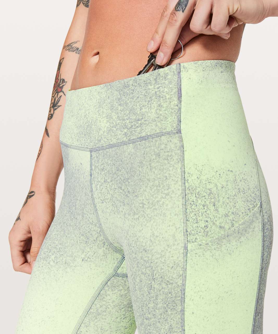 Lululemon Speed Up Crop *Mesh 21" - Ocean Spray Fluro Citrus Light Cast