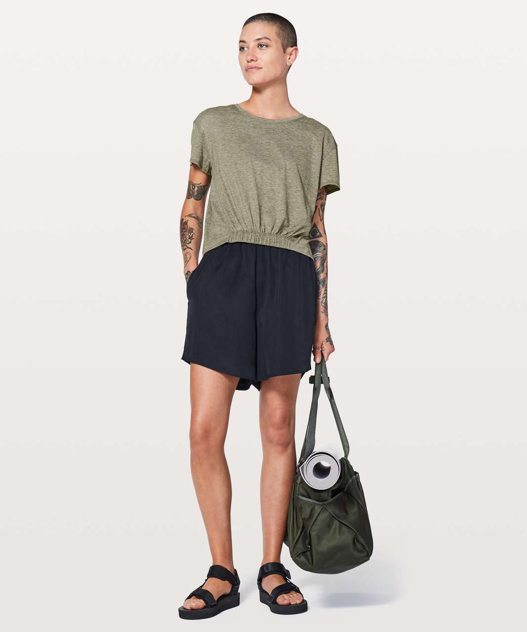 Lululemon Short Notice Tee - Heathered Sage