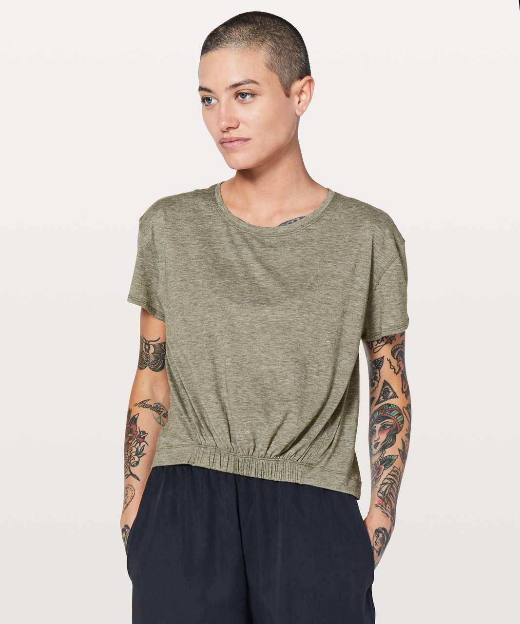 Lululemon Short Notice Tee - Heathered Sage