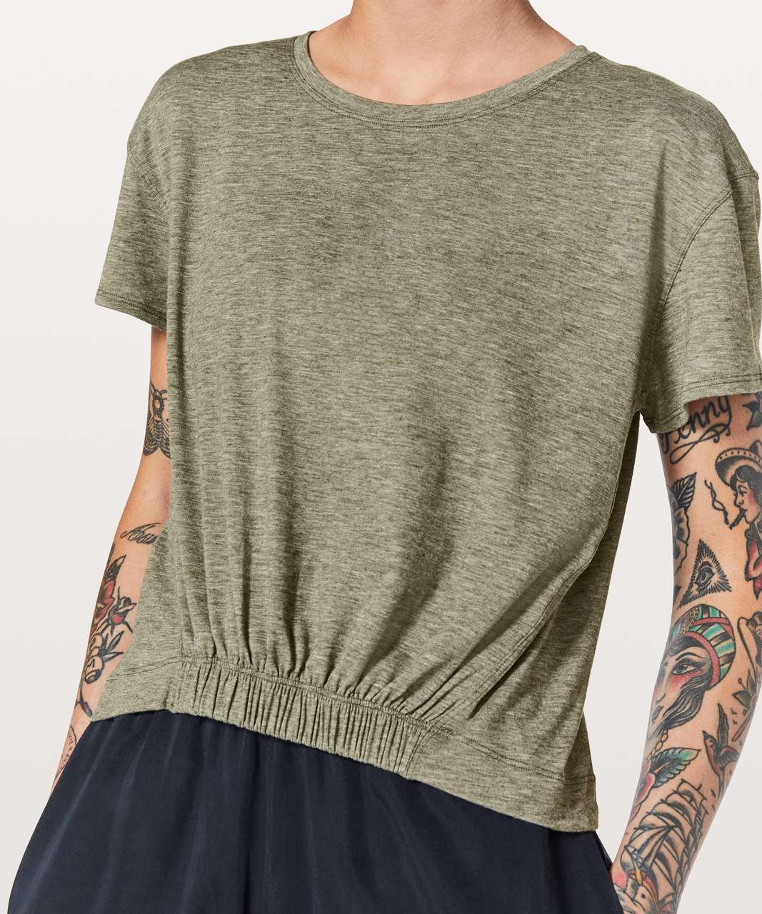 Lululemon Short Notice Tee - Heathered Sage