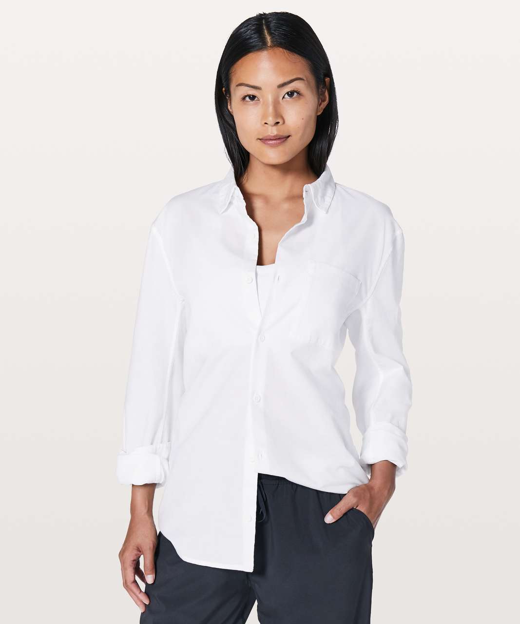 All Town Buttondown - White - lulu fanatics