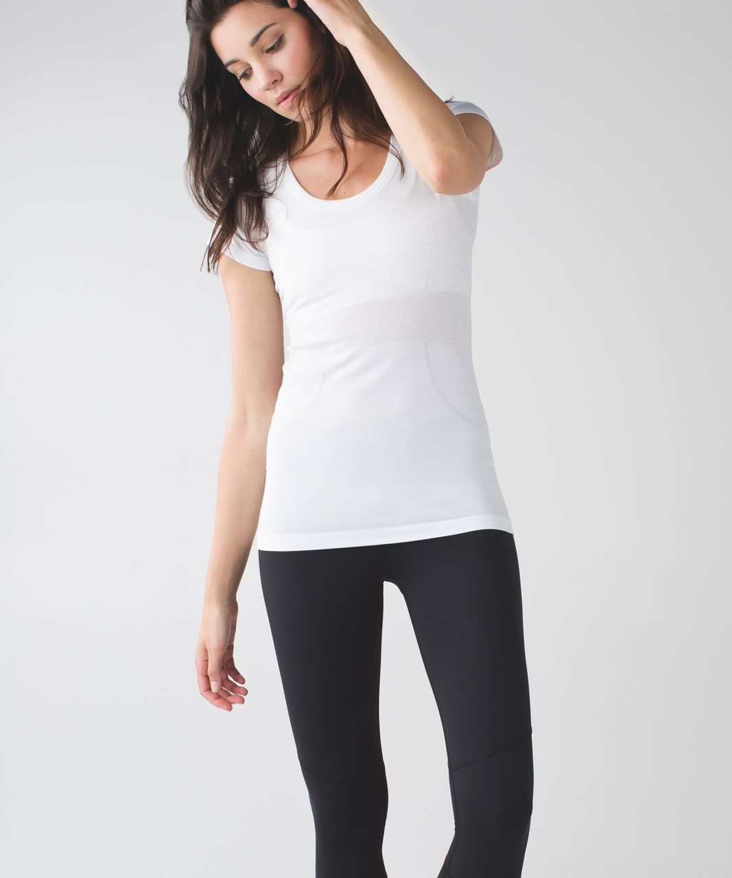 Lululemon Swiftly Tech Short Sleeve Scoop - Heathered White