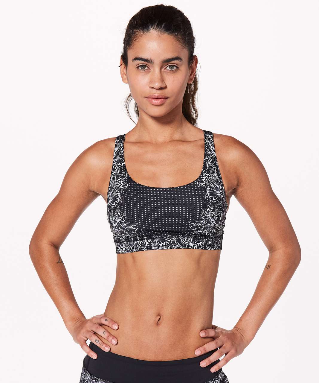 Lululemon Energy Bra - Infinity Energy Bra Alpine White Black - lulu  fanatics