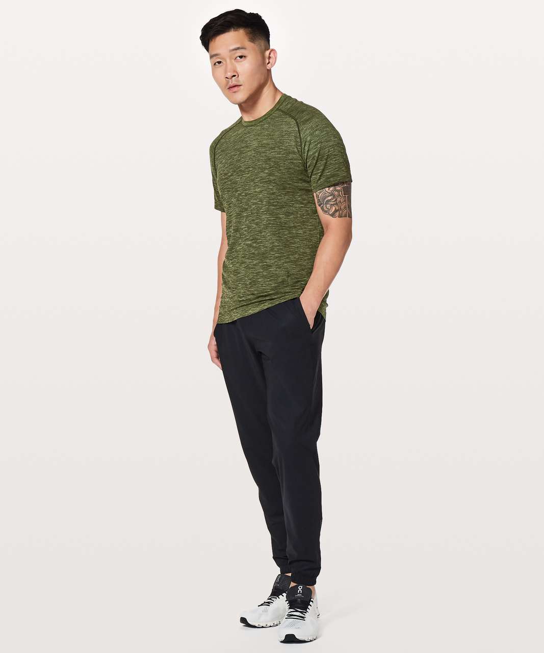 Lululemon Metal Vent Tech Short Sleeve - Green Twill / Dark Olive