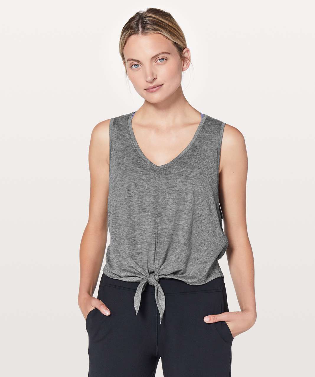 Lululemon Knot Gonna Fly Tank - Heathered Black