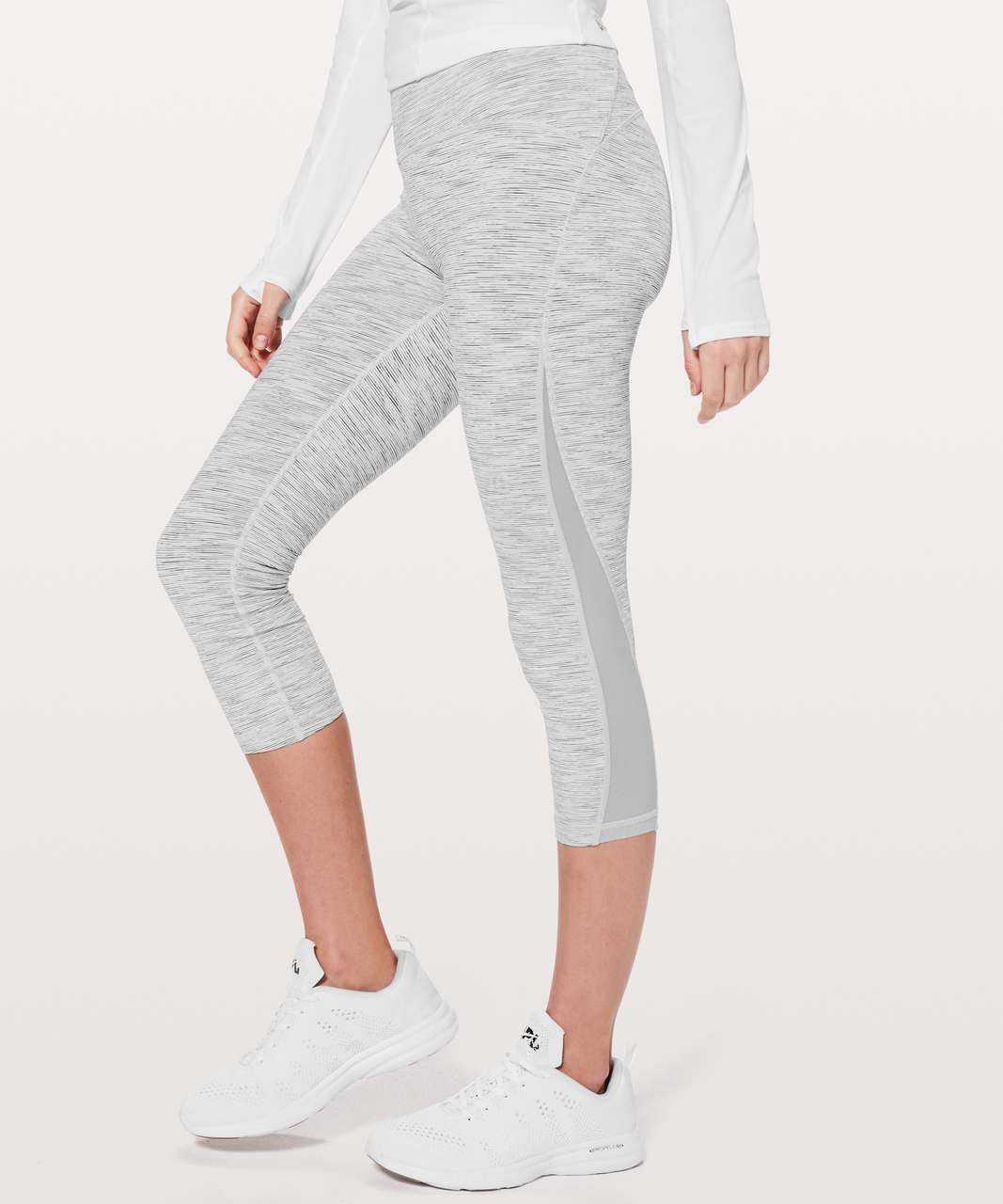 Lululemon Train Times Crop *21" - Wee Are From Space Ice Grey Alpine White