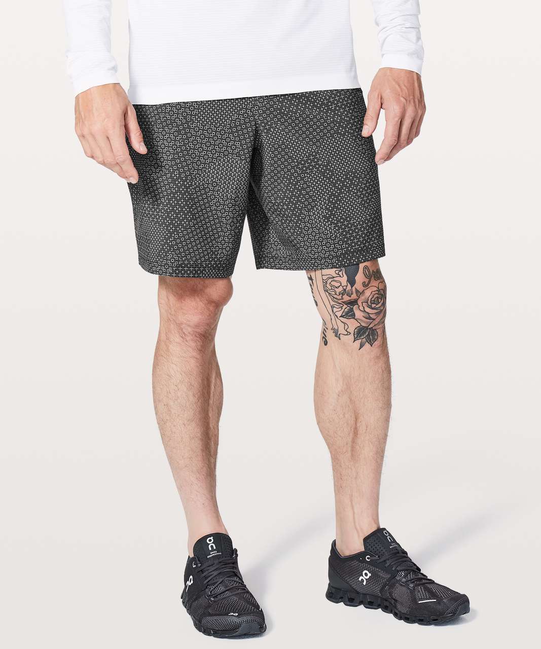 Lululemon Pace Breaker Short *Linerless 9" Updated - Stitch Camo Ice Grey Deep Coal