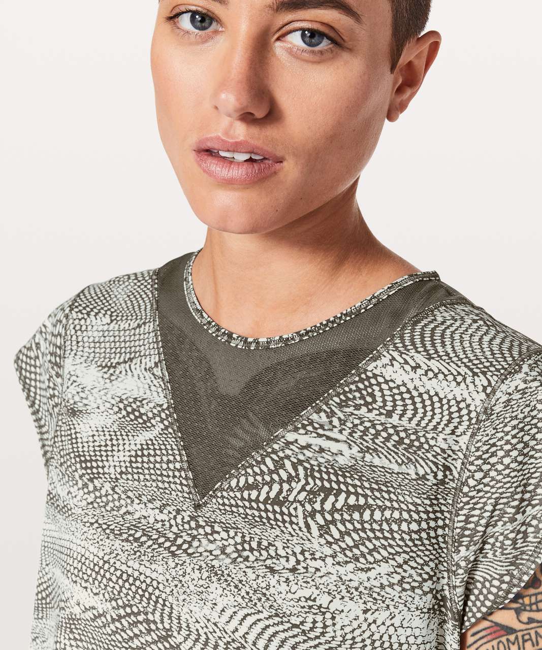 Lululemon For The Run Short Sleeve - Swerve Vapor Metal Grey / Metal Grey