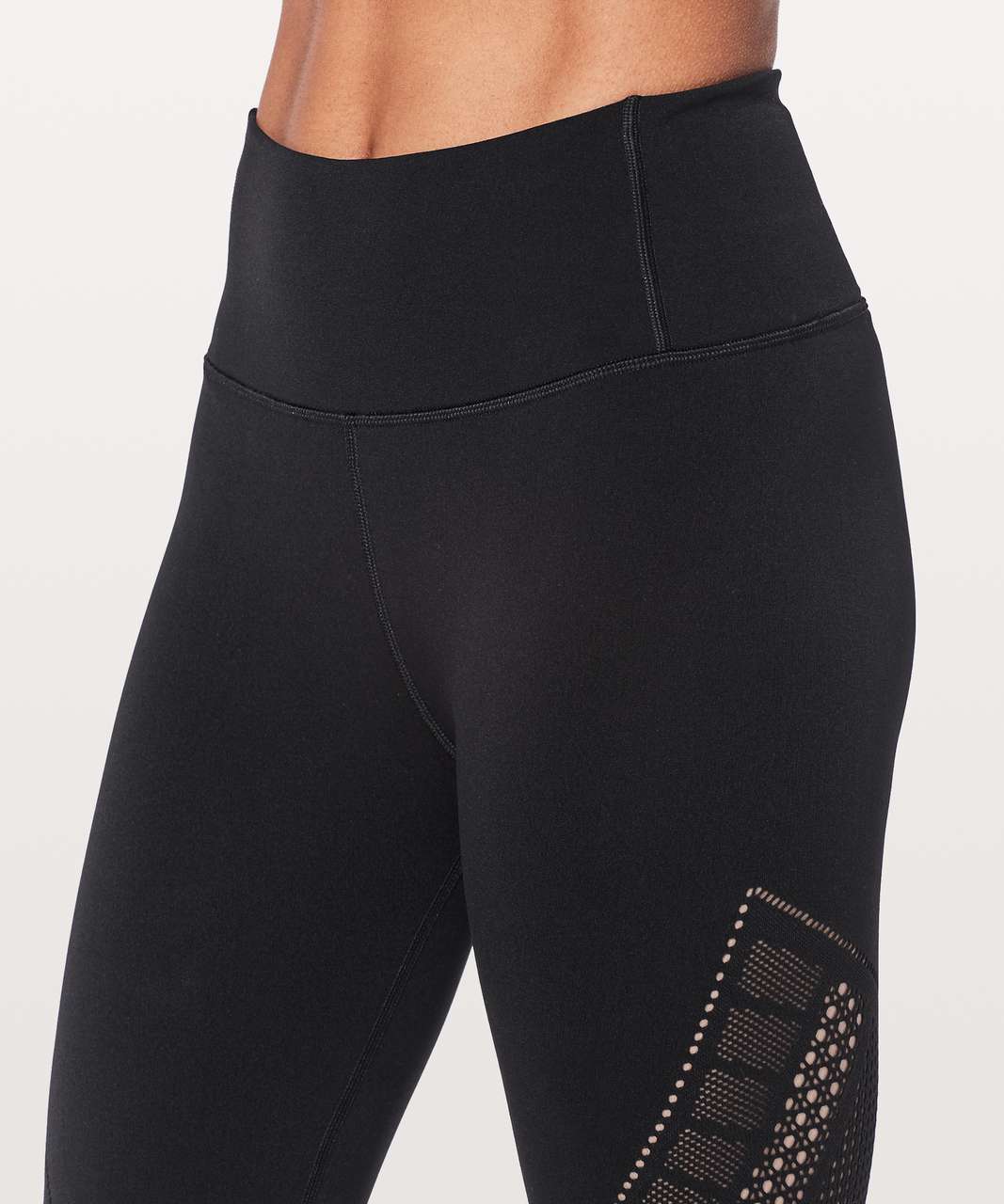 Lululemon Reveal Crop Mesh Side Panel Capri Leggings Women's Black