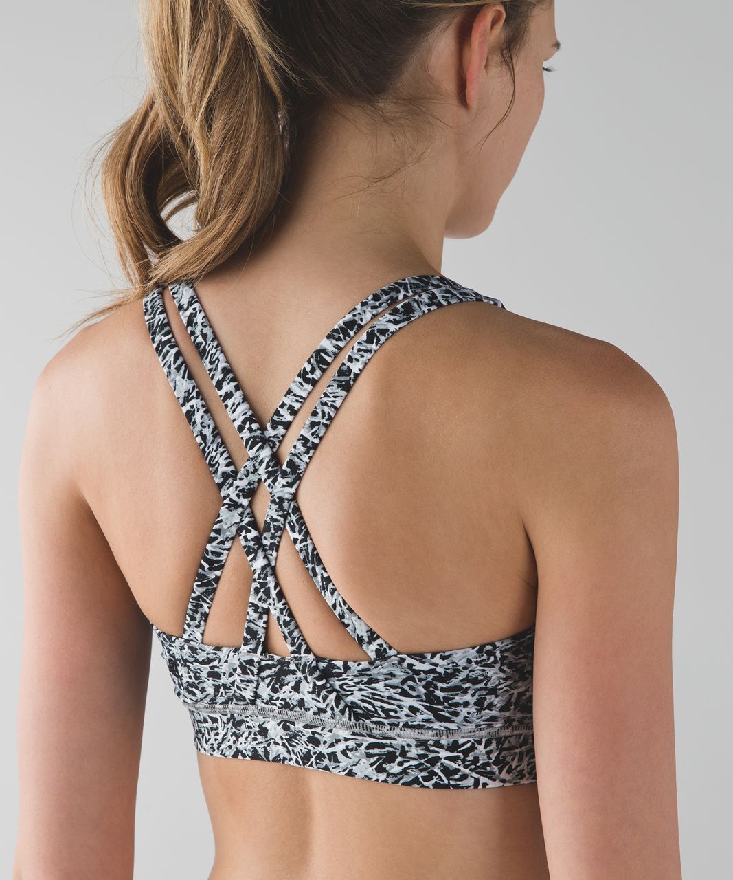 Lululemon Energy Bra H2O - Mini Ripple White Seal Grey