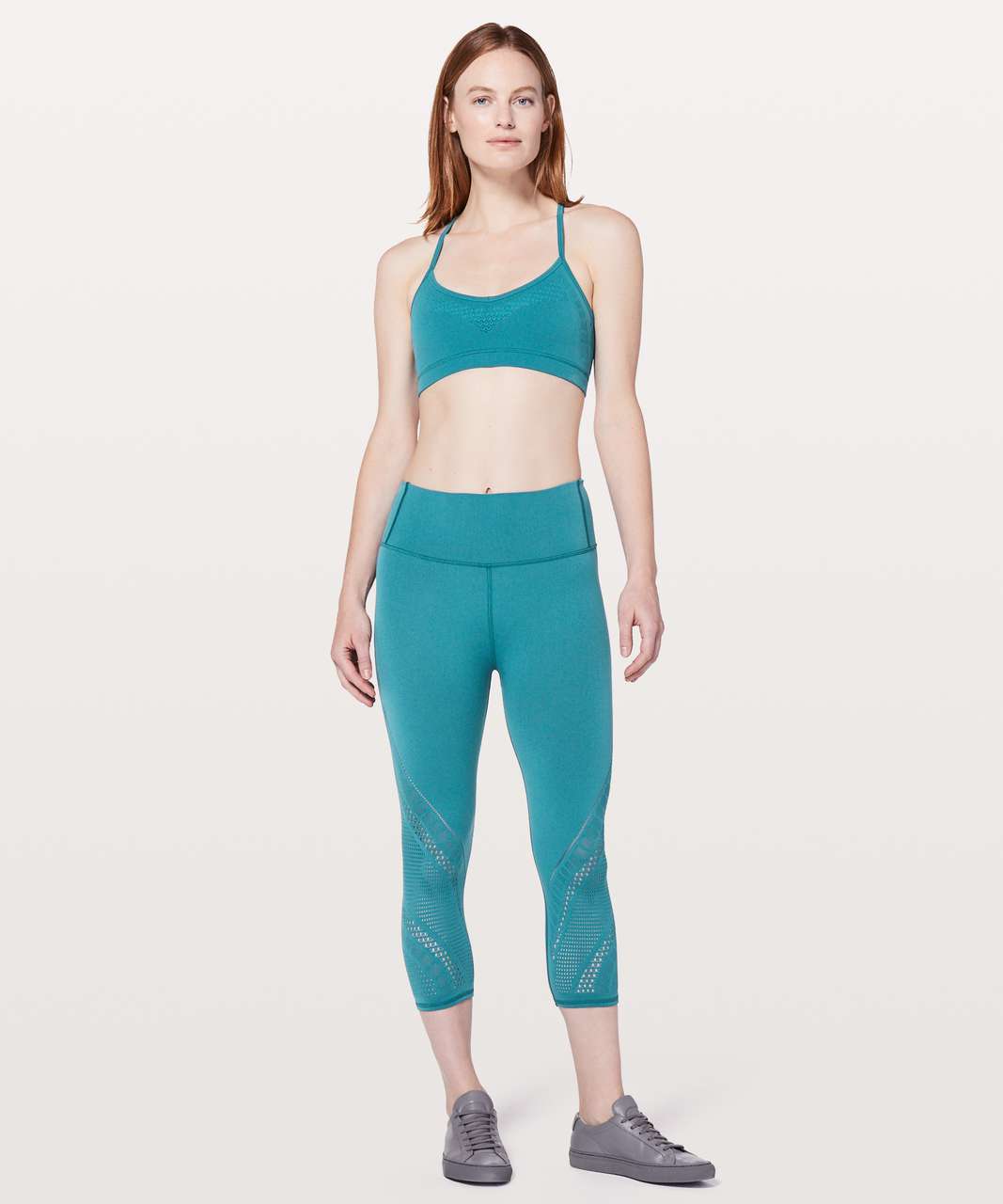 Rare LULULEMON Reveal Crop *Stripes 17 Seamless Leggings