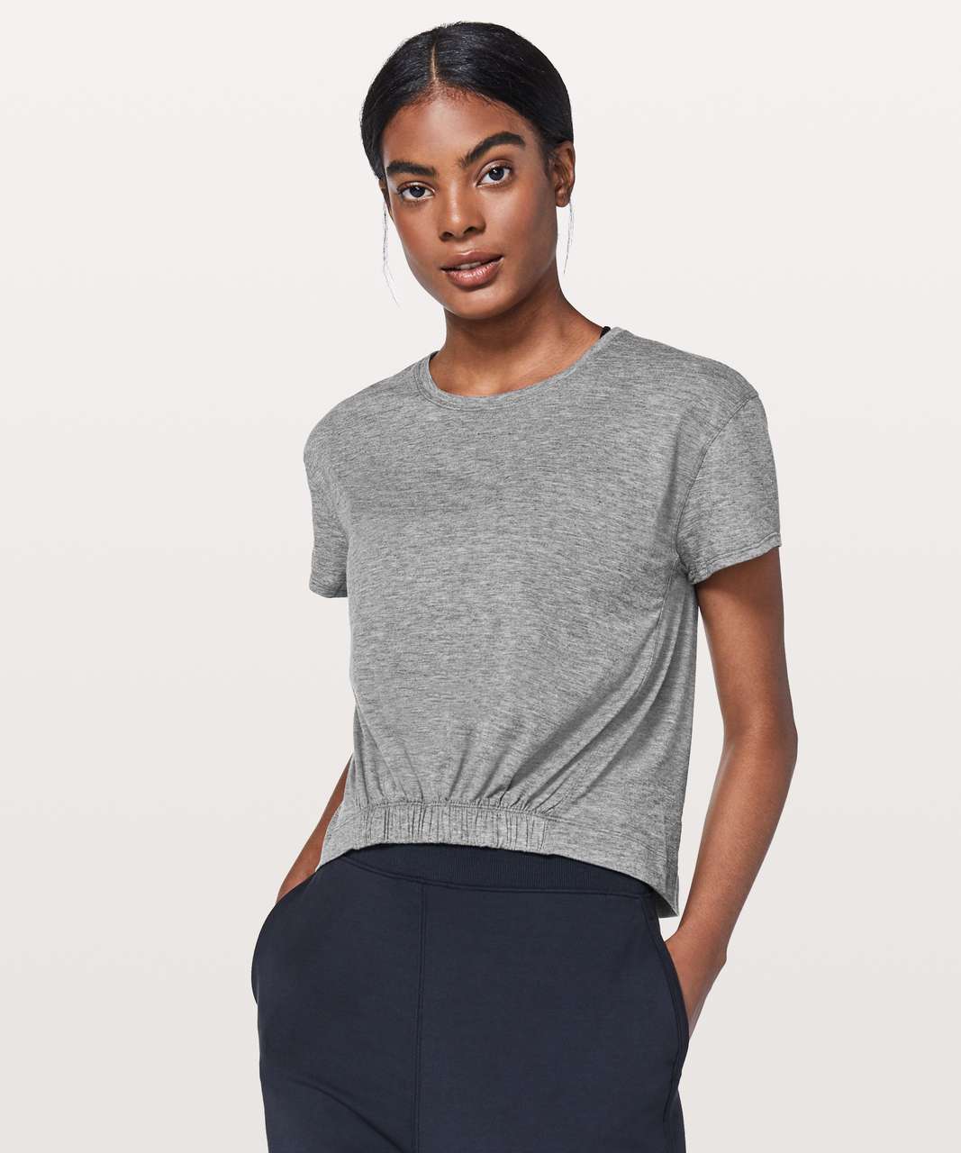 Lululemon Short Notice Tee - Heathered Black