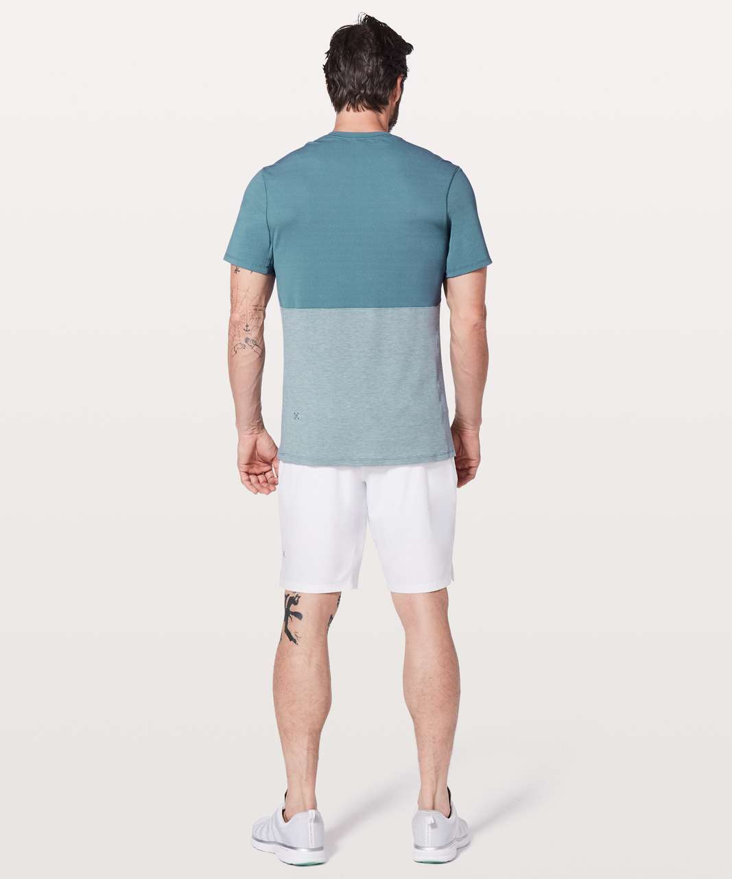 Lululemon Sweat Stride Short Sleeve - Heathered Mystic Green