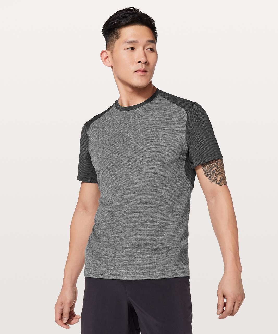 Lululemon Sweat Stride Short Sleeve - Heathered Black - lulu fanatics