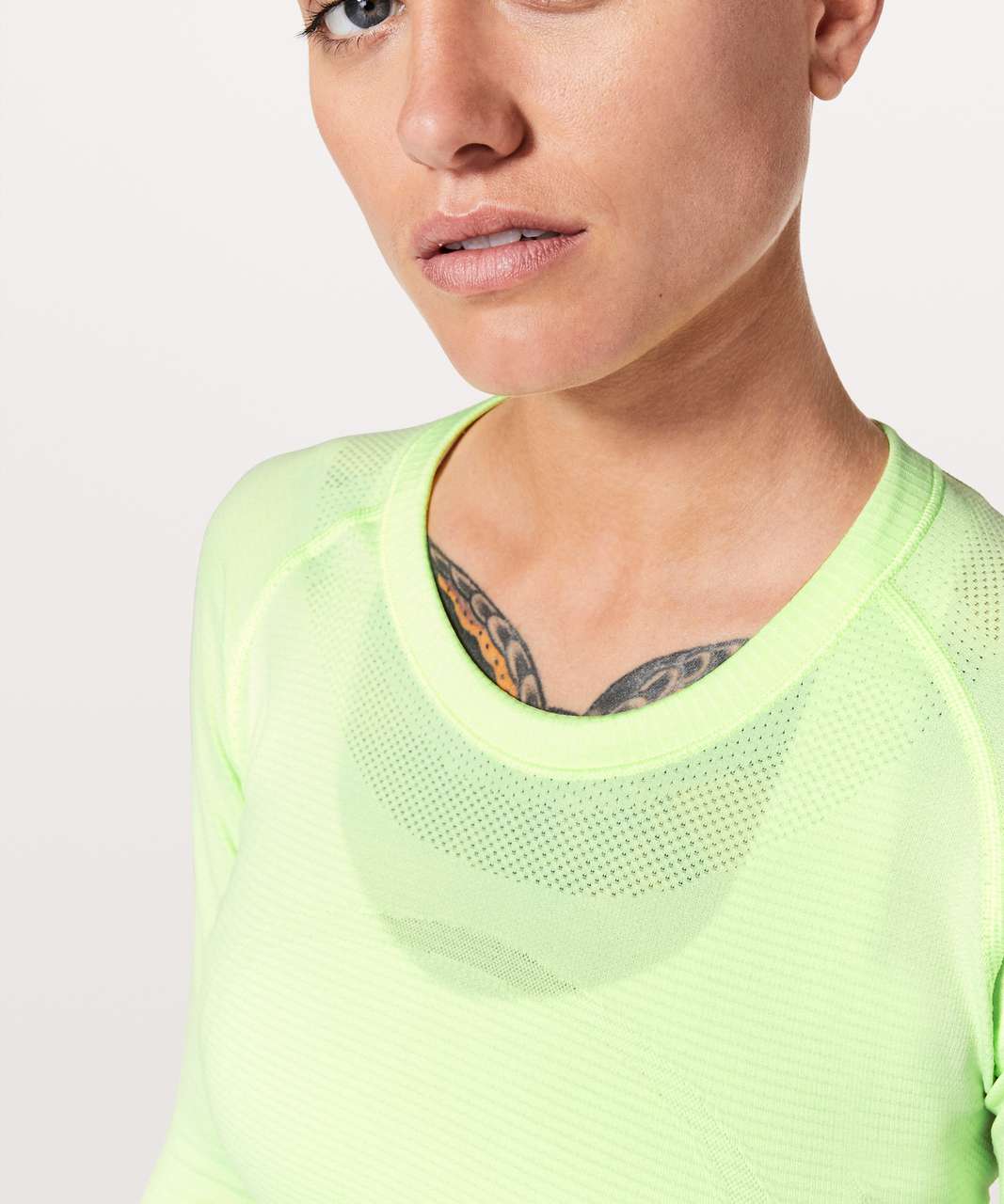 Lululemon Swiftly Tech Long Sleeve Crew - Fluro Citrus / Fluro Citrus